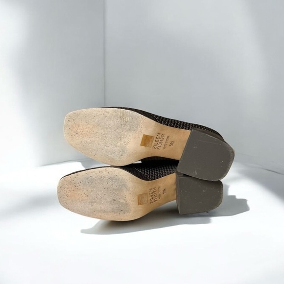 🌻Eileen Fisher Chocolate Brown Paron Stretch Crepe Knit Booties Size 5.5 - Picture 8 of 10